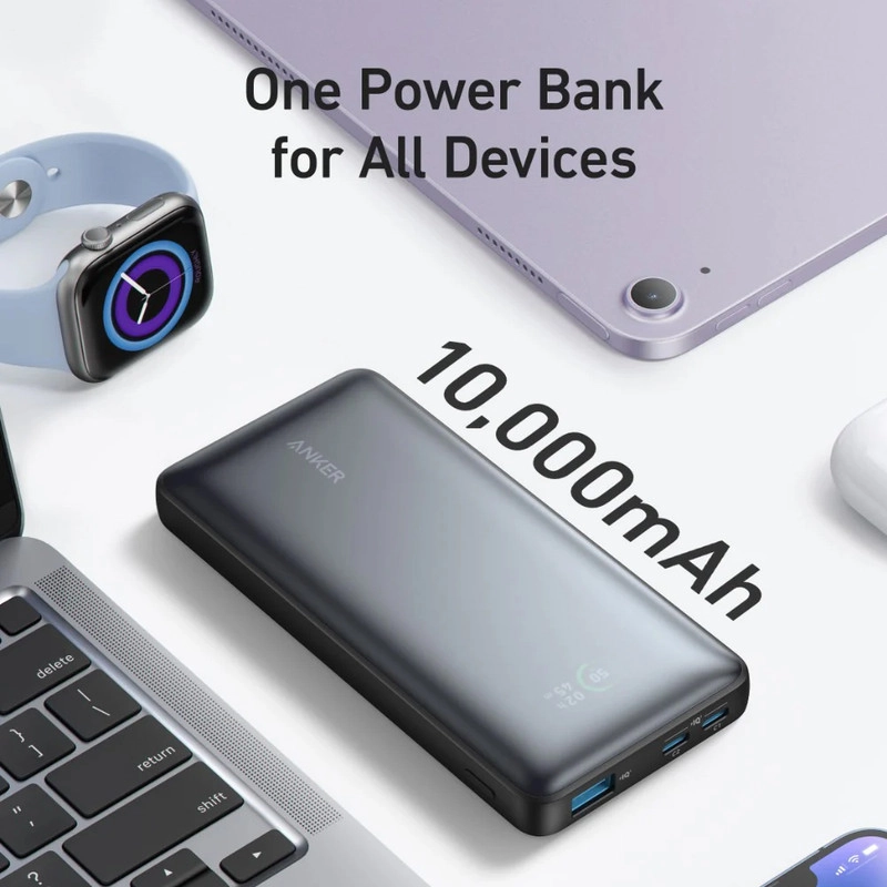 پاوربانک 25 وات انکر مدل A1249H11 ظرفیت 10000 میلی آمپر ساعت - مشکی