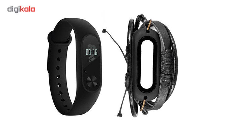 مچ بند هوشمند شیائومی مدل Mi Band 2 به همراه بند چرمی Fantasy سایز mm 125-165