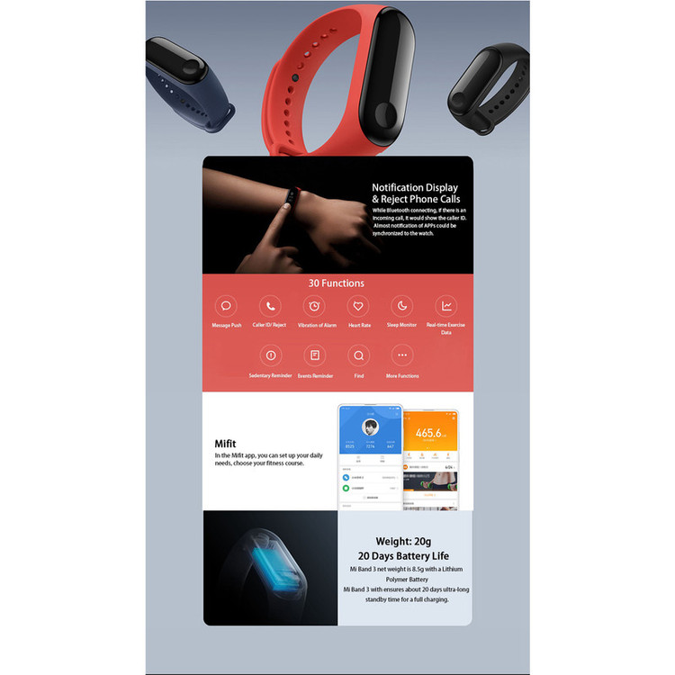 ساعت هوشمند شیائومی مدل Mi Band 3 OLED بند سلیکونی