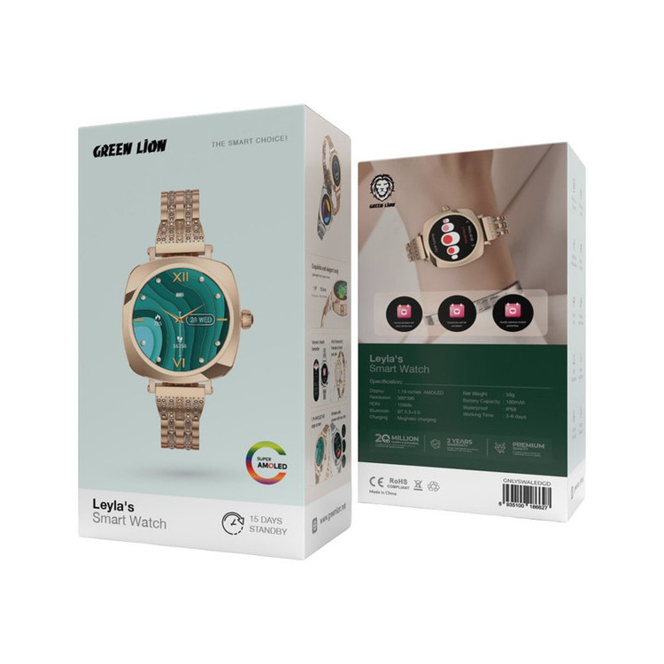 ساعت هوشمند گرین لاین مدل MOH SMART LEYLS WATCH دارای قابلیت مکالمه دارای قابلیت های قابلیت مکالمه از طریق بلوتوث بند فلز