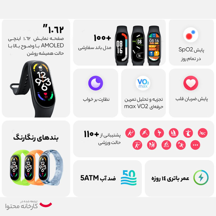 مچ بند هوشمند شیائومی مدل Mi Band 7 Global Version