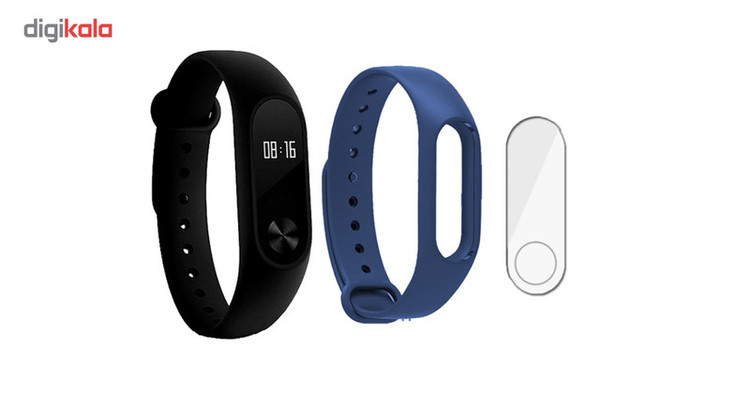 مچ بند هوشمند شیائومی مدل Mi Band 2 به همراه گلس و بند مچ بند شیائومی