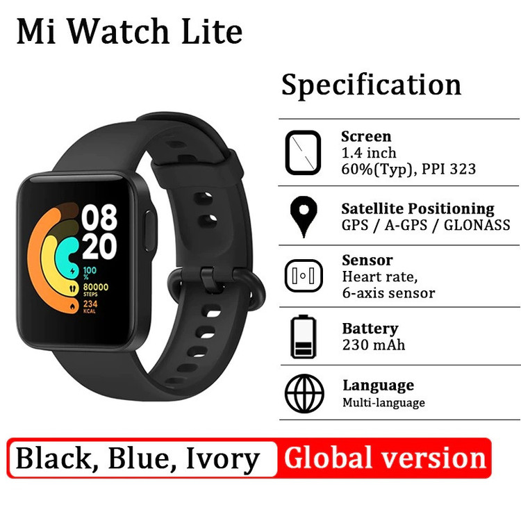ساعت هوشمند شیائومی مدل MEH Mi Watch Lite ivory بند سلیکونی