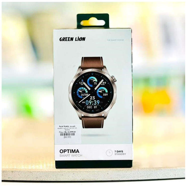 ساعت هوشمند 44 میلی متری گرین لاین مدل AHO OPTIMA SMART بند چرم مصنوعی