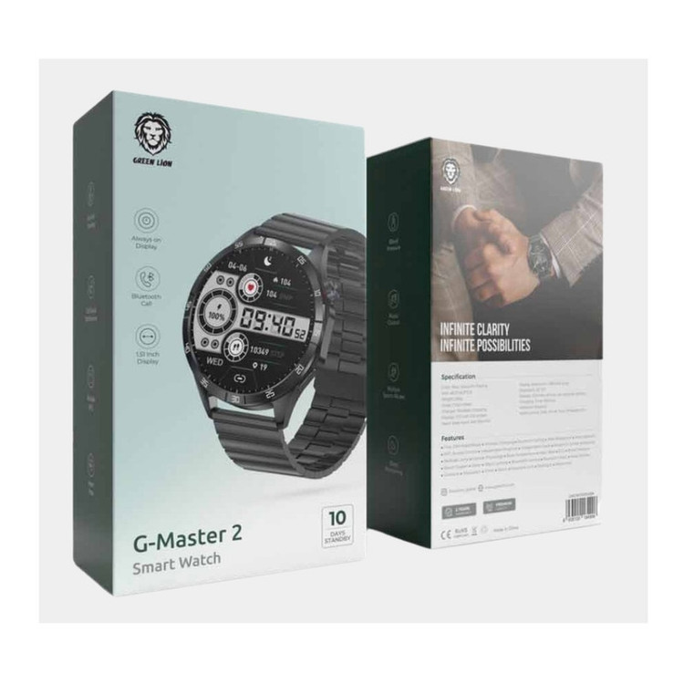 ساعت هوشمند 44 میلی متری گرین لاین مدل APY SMART WATCH G MASTER 2 بند فلز