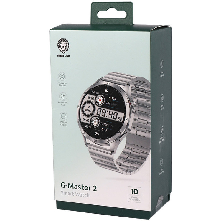 ساعت هوشمند 44 میلی متری گرین لاین مدل APY SMART WATCH G MASTER 2 بند فلز