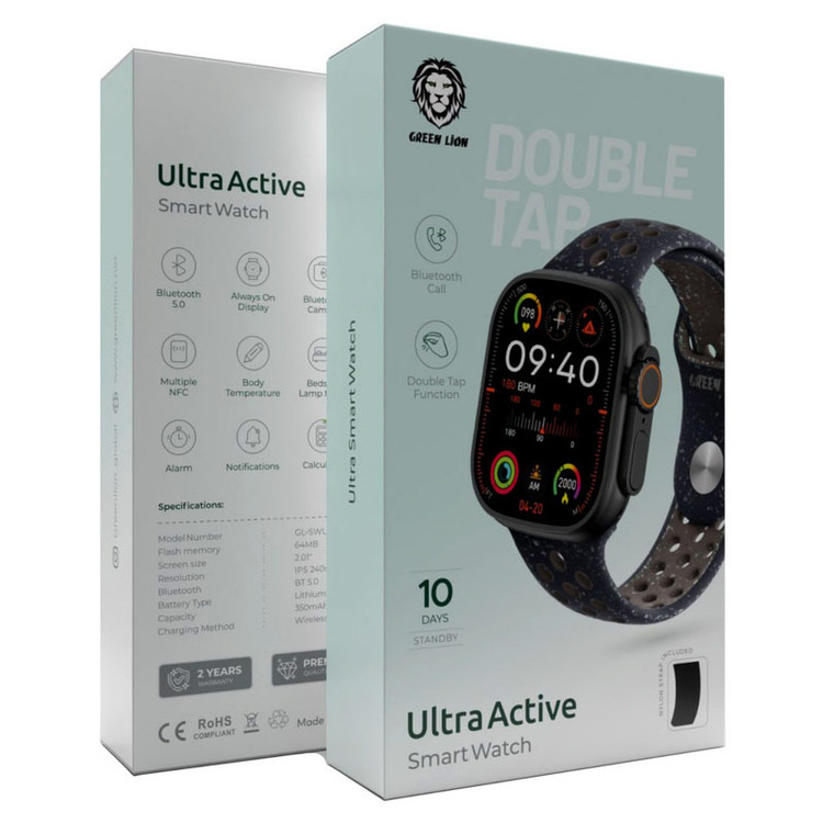 ساعت هوشمند 44 میلی متری گرین لاین مدل APY ULTRA ACTIVE بند سیلیکون