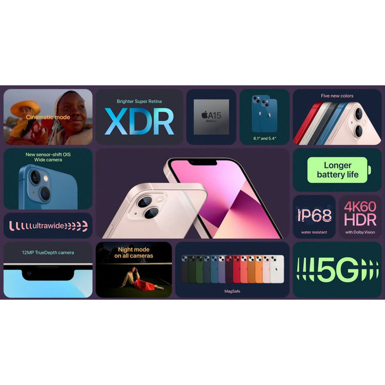 گوشی موبایل اپل مدل iPhone 13 LLA تک سیم کارت ظرفیت 256 گیگابایت و رم 4 گیگابایت - نات اکتیو
