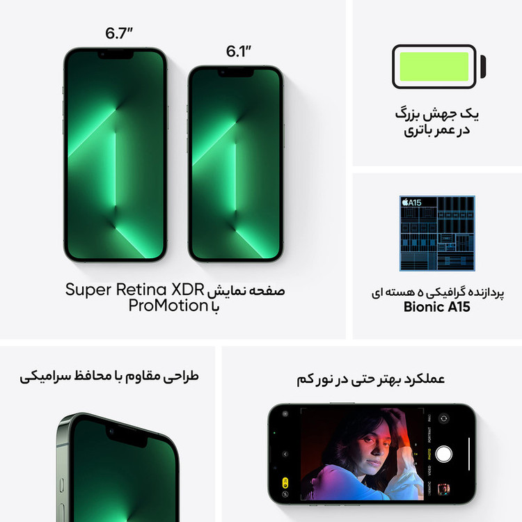 گوشی موبایل اپل مدل iPhone 13 Pro LLA تک سیم کارت ظرفیت 256 گیگابایت و 6 گیگابایت رم - نات اکتیو