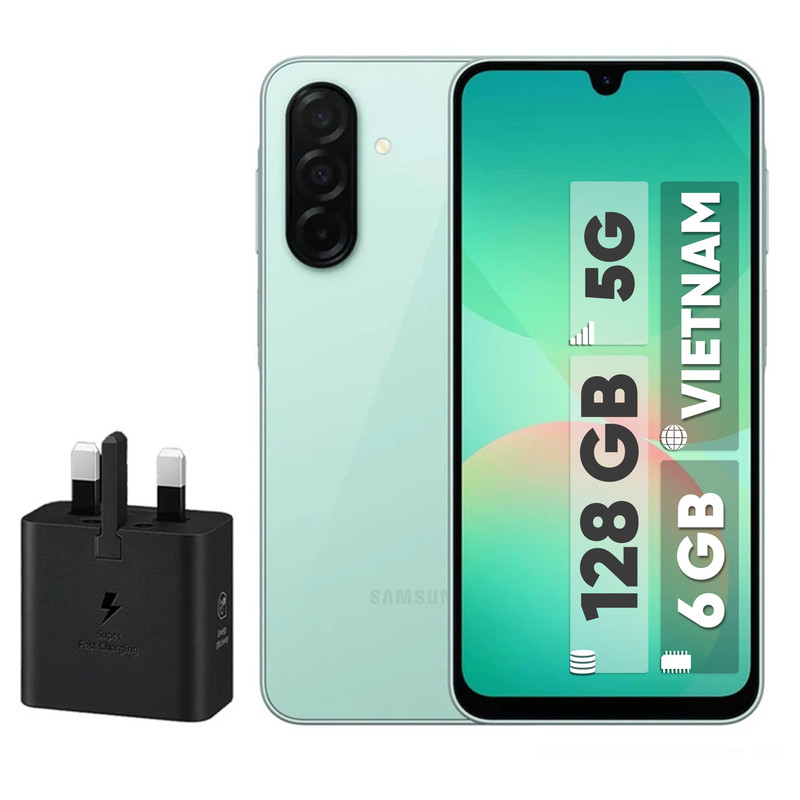 گوشی موبایل سامسونگ مدل Galaxy A26 دو سیم کارت ظرفیت 128 گیگابایت و رم 6 گیگابایت - ویتنام - به همراه شارژر 25 وات سامسونگ