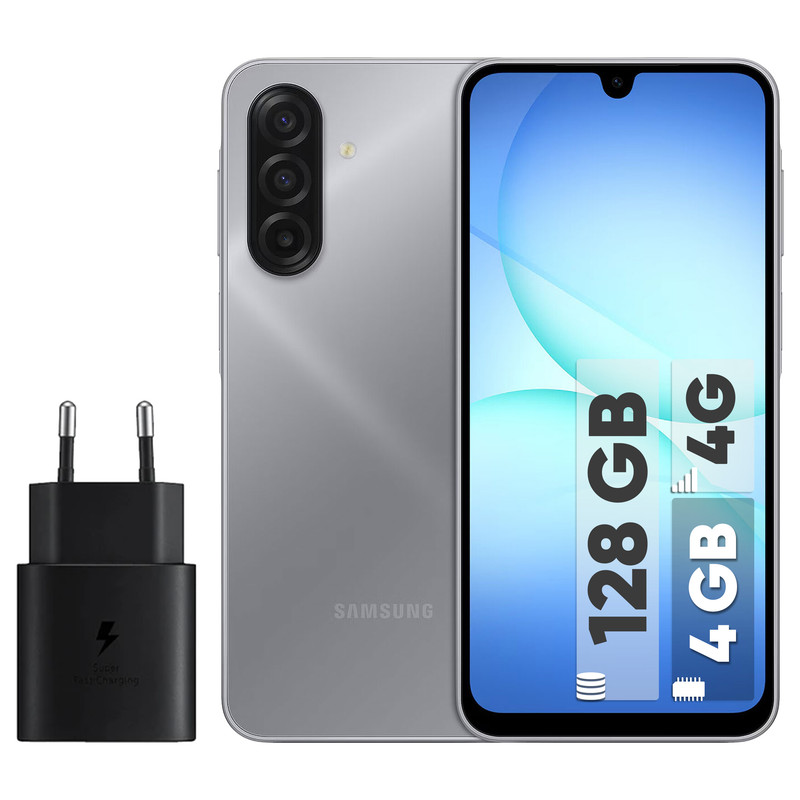 گوشی موبایل سامسونگ مدل Galaxy A17 4G دو سیم کارت ظرفیت 128 گیگابایت و رم 4 گیگابایت - ویتنام به همراه شارژر 25 وات سامسونگ