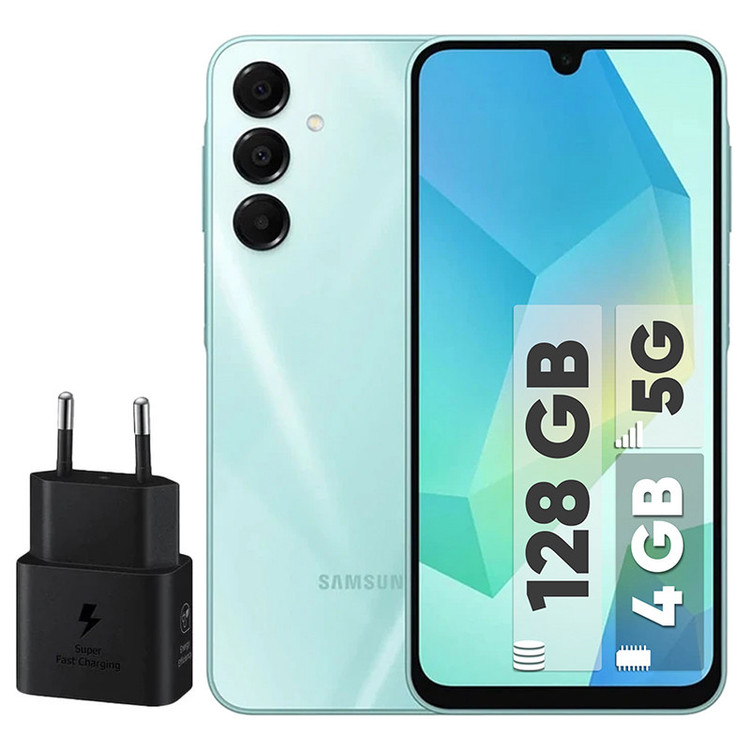 گوشی موبایل سامسونگ مدل Galaxy A16 5G دو سیم کارت ظرفیت 128 گیگابایت و رم 4 گیگابایت - به همراه شارژر 25 وات سامسونگ