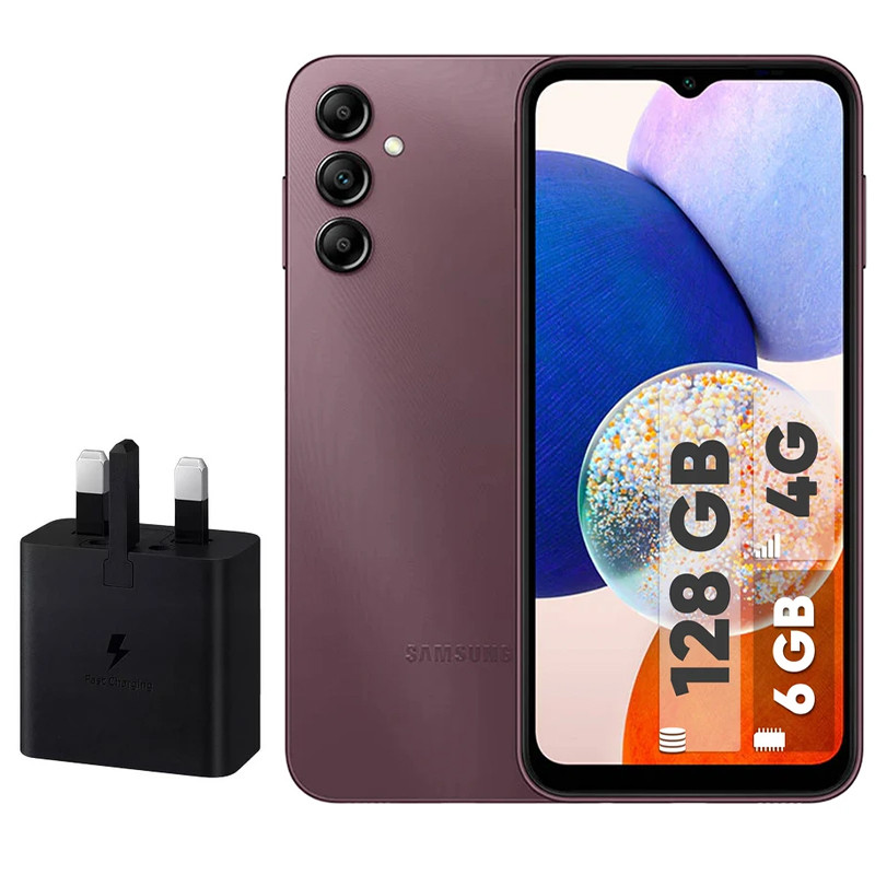 گوشی موبایل سامسونگ مدل Galaxy A14 دو سیم کارت ظرفیت 128 گیگابایت و رم 6 گیگابایت به همراه شارژر سامسونگ