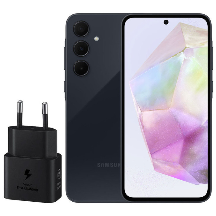 گوشی موبایل سامسونگ مدل Galaxy A35 دو سیم کارت ظرفیت 256 گیگابایت رم 8 گیگابایت به همراه شارژر 25 وات سامسونگ - ویتنام