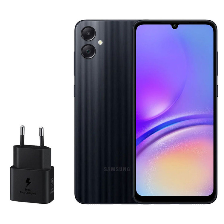 گوشی موبایل سامسونگ مدل Galaxy A05 دو سیم کارت ظرفیت 128 گیگابایت و رم 4 گیگابایت به همراه شارژر 25وات سامسونگ