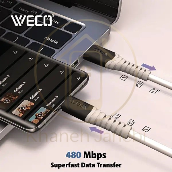 خرید کابل شارژ ویکو WeC-45 Snake Type-C