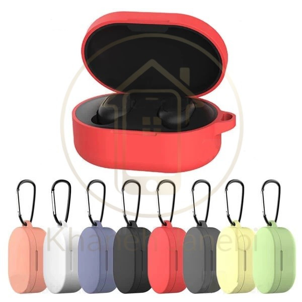 کاور محافظ سیلیکونی هندزفری شیائومی Xiaomi Redmi AirDots 3 Earphone Silicone Case دارای قلاب آویز