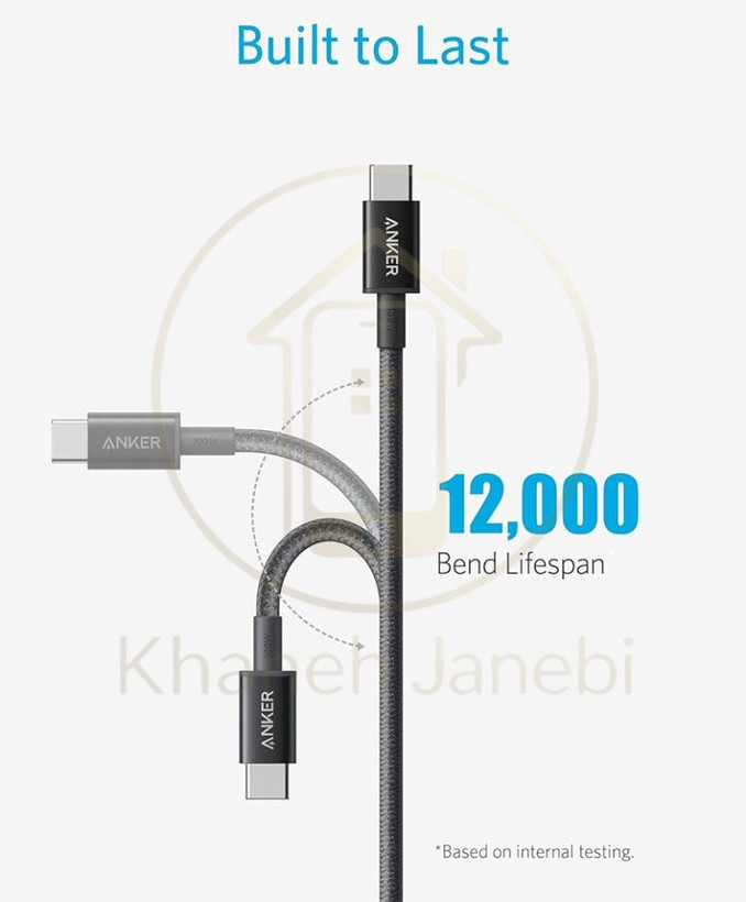 کابل شارژ دو سر تایپ سی انکر مدل ANKER A8756 100W TYPE-C PD طول 1 متر