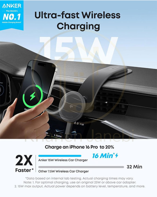 هولدر شارژر وایرلس انکر مدل ANKER NANO B2216 15W