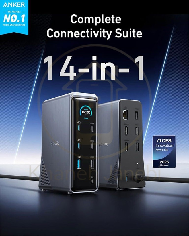 شارژر رومیزی چند منظوره انکر مدل ANKER A83B6 PD 14in1 160W