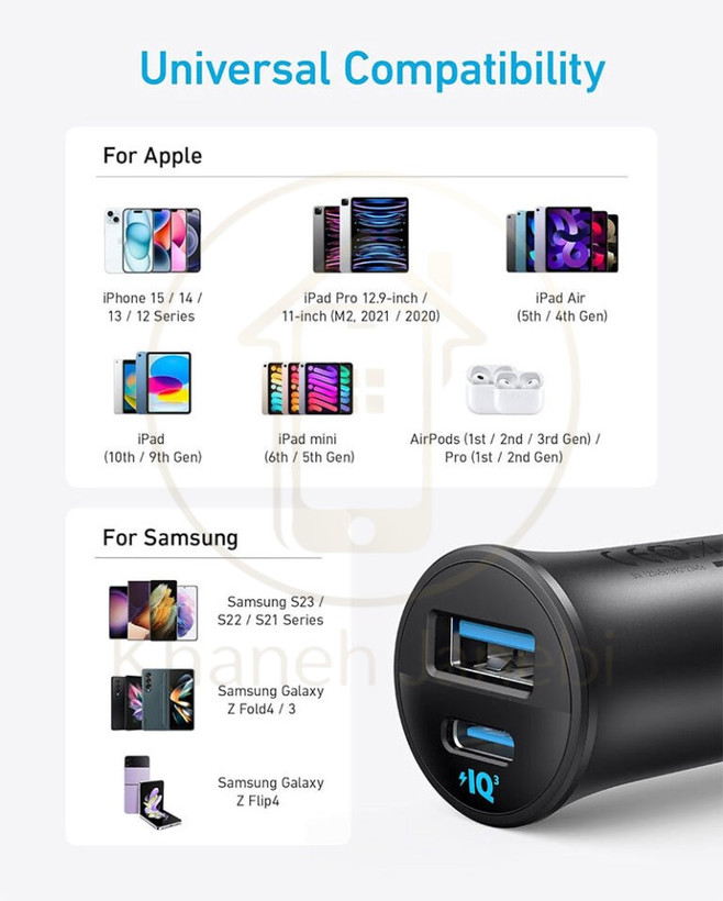 شارژر فندکی انکر مدل ANKER A2741 30W