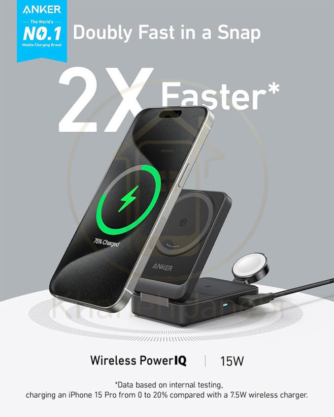 شارژر بی سیم انکر مدل ANKER MagGo B2557212 3IN1 15W