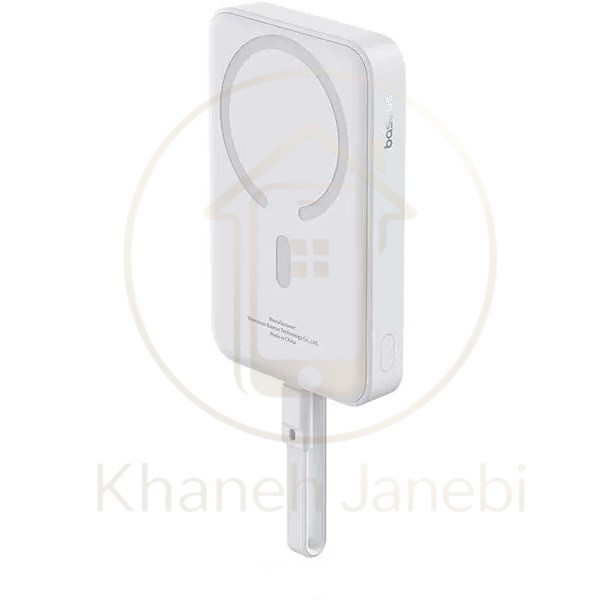 پاوربانک وایرلس 10000 مگنتی بیسوس Baseus P1002210B223 Magnetic Mini توان 30 وات با کابل Type C متصل