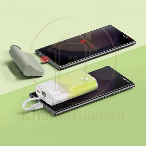 پاوربانک 5200 بیسوس Baseus P10055601513-01 Popsicle توان 20 وات با کابل متصل