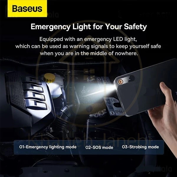 پاوربانک و جامپ استارتر خودرو 12000 میلی آمپر بیسوس Baseus CH004-2 Super Energy Pro Plus C0024570011