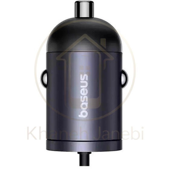 شارژر فندکی بیسوس Baseus Tiny Star Mini Car Charger C00035001121-01 توان 30 وات همراه با کابل متصل