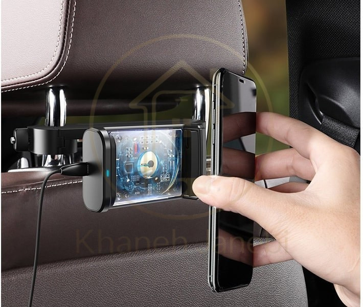 هولدر و شارژر وایرلس صندلی عقب بیسوس Baseus Backseat Holder Wireless Charger WXHZ-01 توان 15 وات