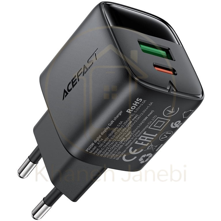 شارژر دیواری ایس فست ACEFAST A114 PD25W GaN Fast Charger توان 25 وات