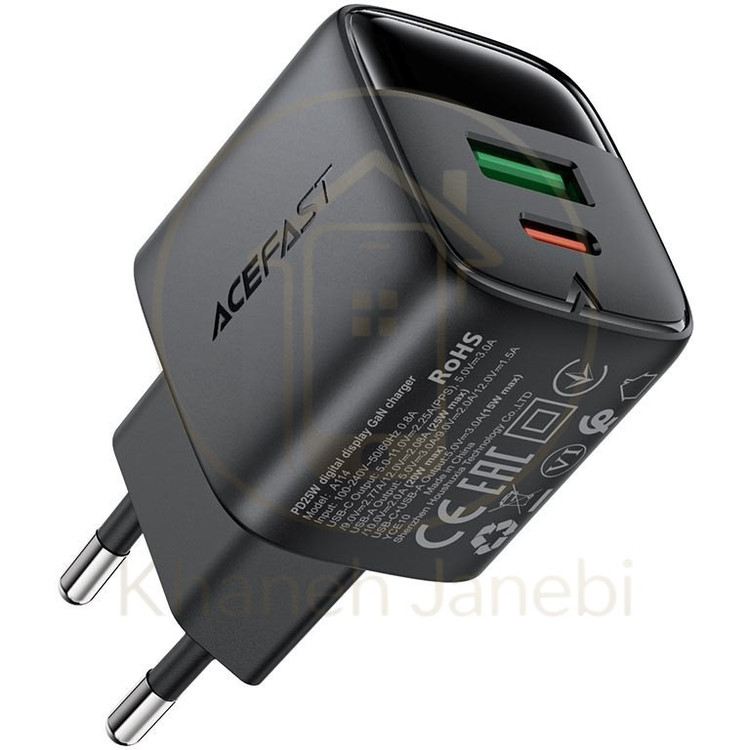 شارژر دیواری ایس فست ACEFAST A114 PD25W GaN Fast Charger توان 25 وات