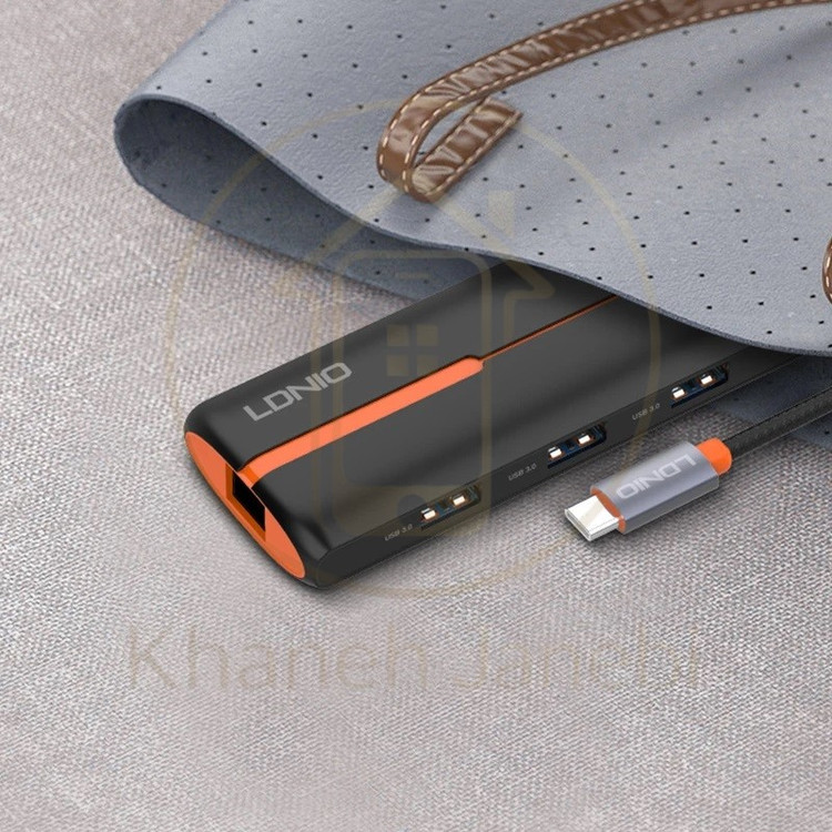 هاب 6 پورت تایپ سی الدینیو LDNIO DS-26U توان 100 وات