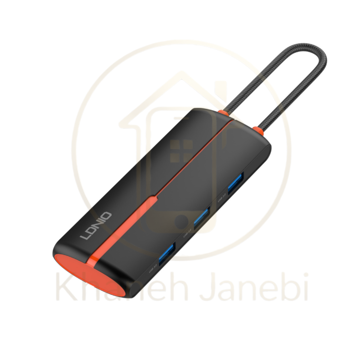 هاب 6 پورت تایپ سی الدینیو LDNIO DS-26H توان 100 وات