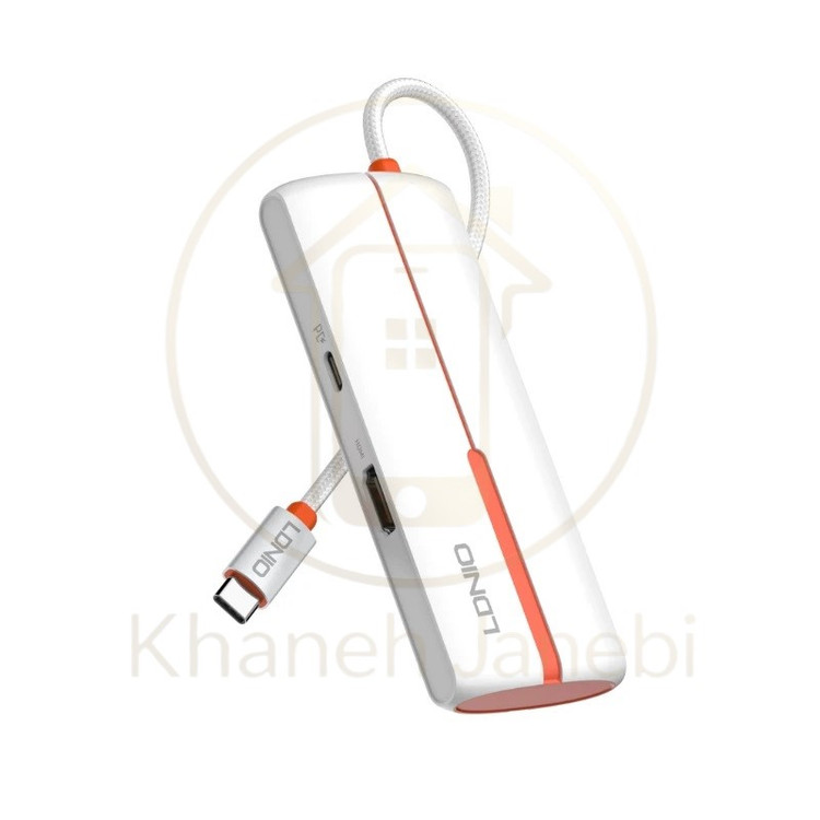 هاب 5 پورت تایپ سی الدینیو LDNIO DS-25H توان 100 وات