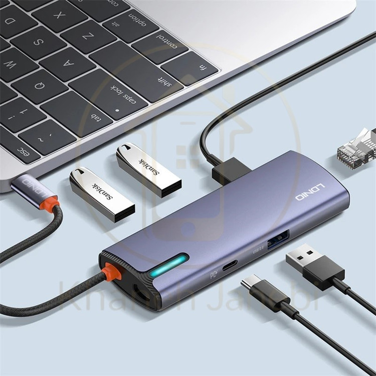 هاب 6 پورت تایپ سی الدینیو LDNIO DS-16U توان 100 وات