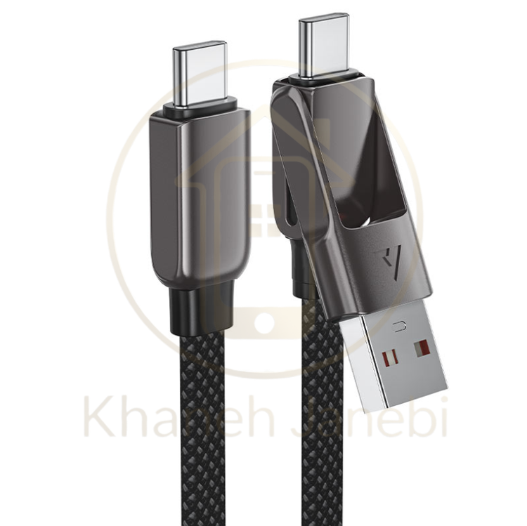 کابل دو سر Type-C و USB ایس فست ACEFAST C13-05 طول 20 سانتیمتر توان 60 وات