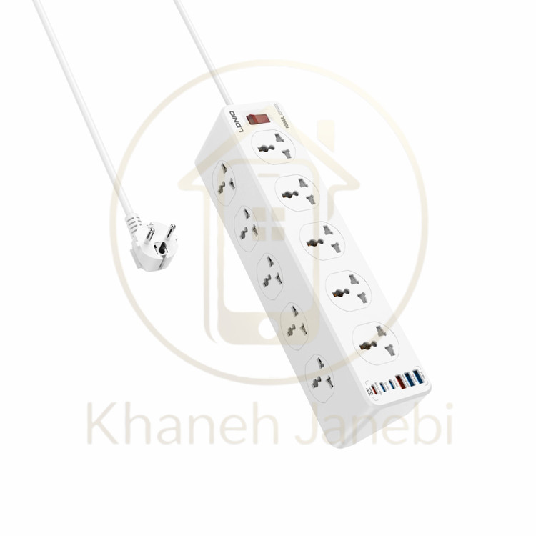 چند راهی برق و شارژر الدینیو LDNIO SC10610C دارای 6 پورت