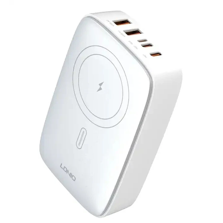 هاب شارژر 5 پورت و شارژ وایرلس الدینیو LDNIO Q4010 GaN توان 140 وات