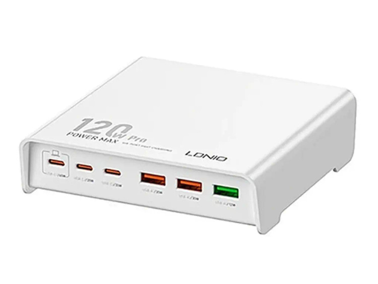هاب شارژر 6 پورت الدینیو LDNIO Q605 توان 120 وات