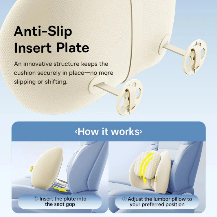 بالشت طبی پشت کمر خودرو بیسوس Baseus PrimeTrip VH2 Lumbar Pillow c01201