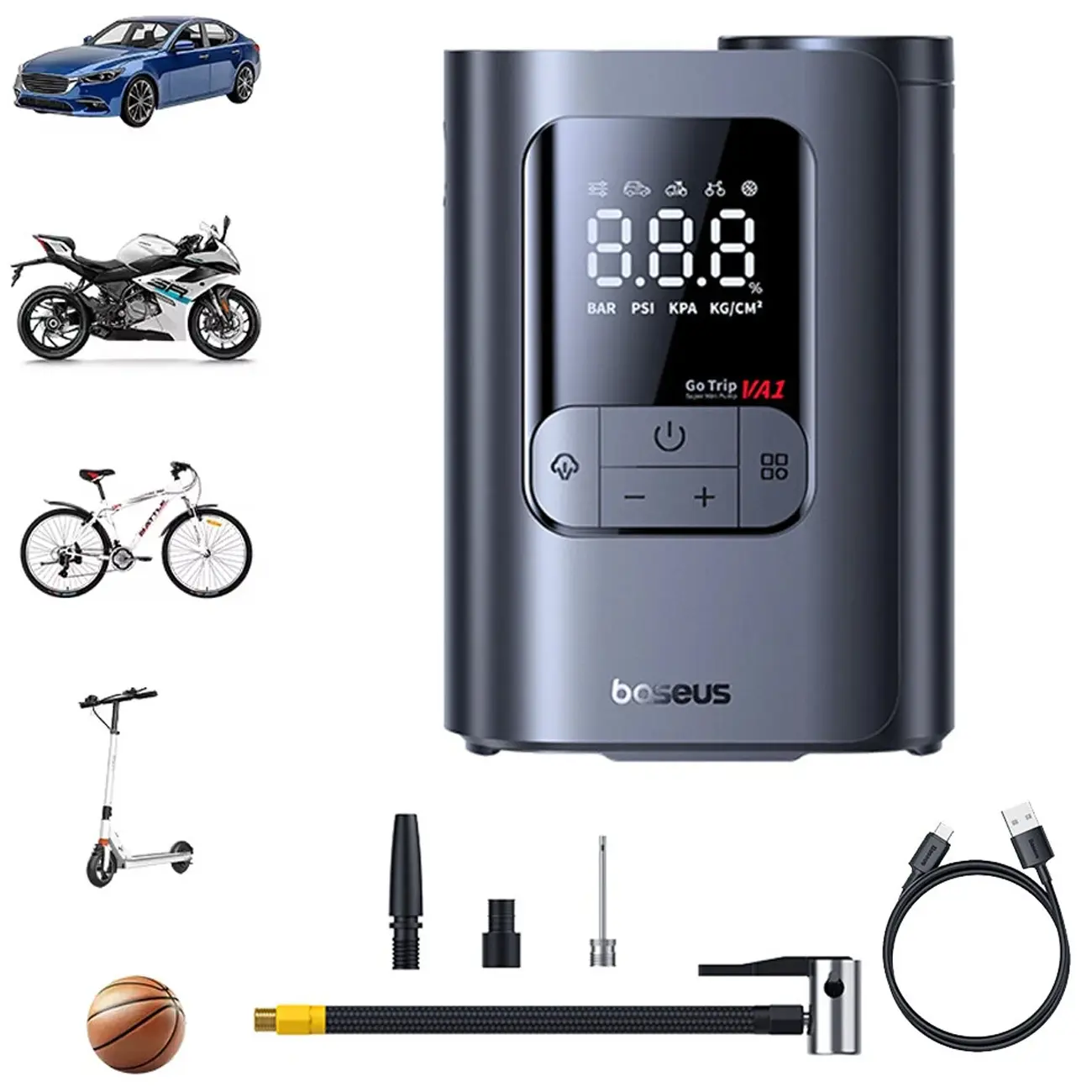 کمپرسور باد شارژی بیسوس Baseus C0119500 GoTrip VA1 توان 82 وات