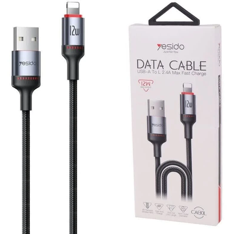کابل تبدیل Lightning به USB یسیدو مدل DATA CABLE CA130L طول 2 متر