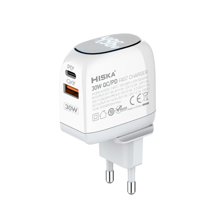 شارژر دیواری 30 وات هیسکا مدل HISKA H115PD 30W