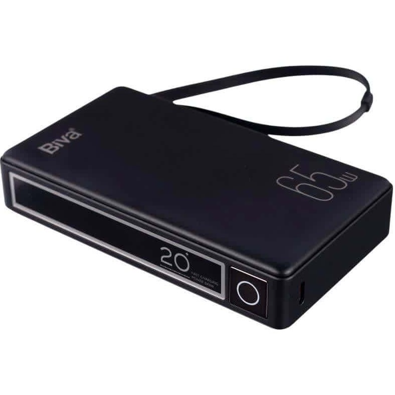 پاوربانک 20000 بیوا Biva BP-025 Fast Charging Power Bank توان 65 وات با کابل متصل