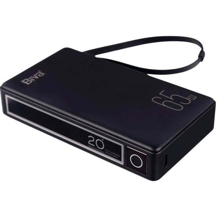 پاوربانک 20000 بیوا Biva BP-025 Fast Charging Power Bank توان 65 وات با کابل متصل