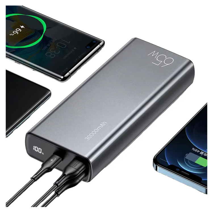 پاوربانک 30000 یوسمز USAMS US-CD165 توان 65 وات همراه با کابل
