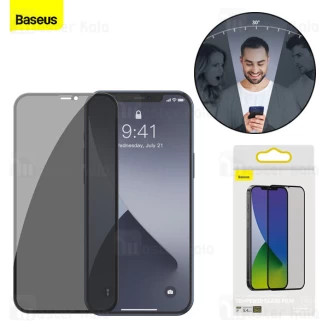 پک 2تایی گلس حریم شخصی تمام صفحه آیفون Apple iPhone 12 Mini Baseus SGAPIPH54N-TG01 Anti Peeping