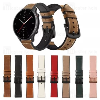 بند چرمی ساعت هوشمند شیائومی Xiaomi Amazfit GTR 2 / GTR 47mm / GTR 2e Leather Strap